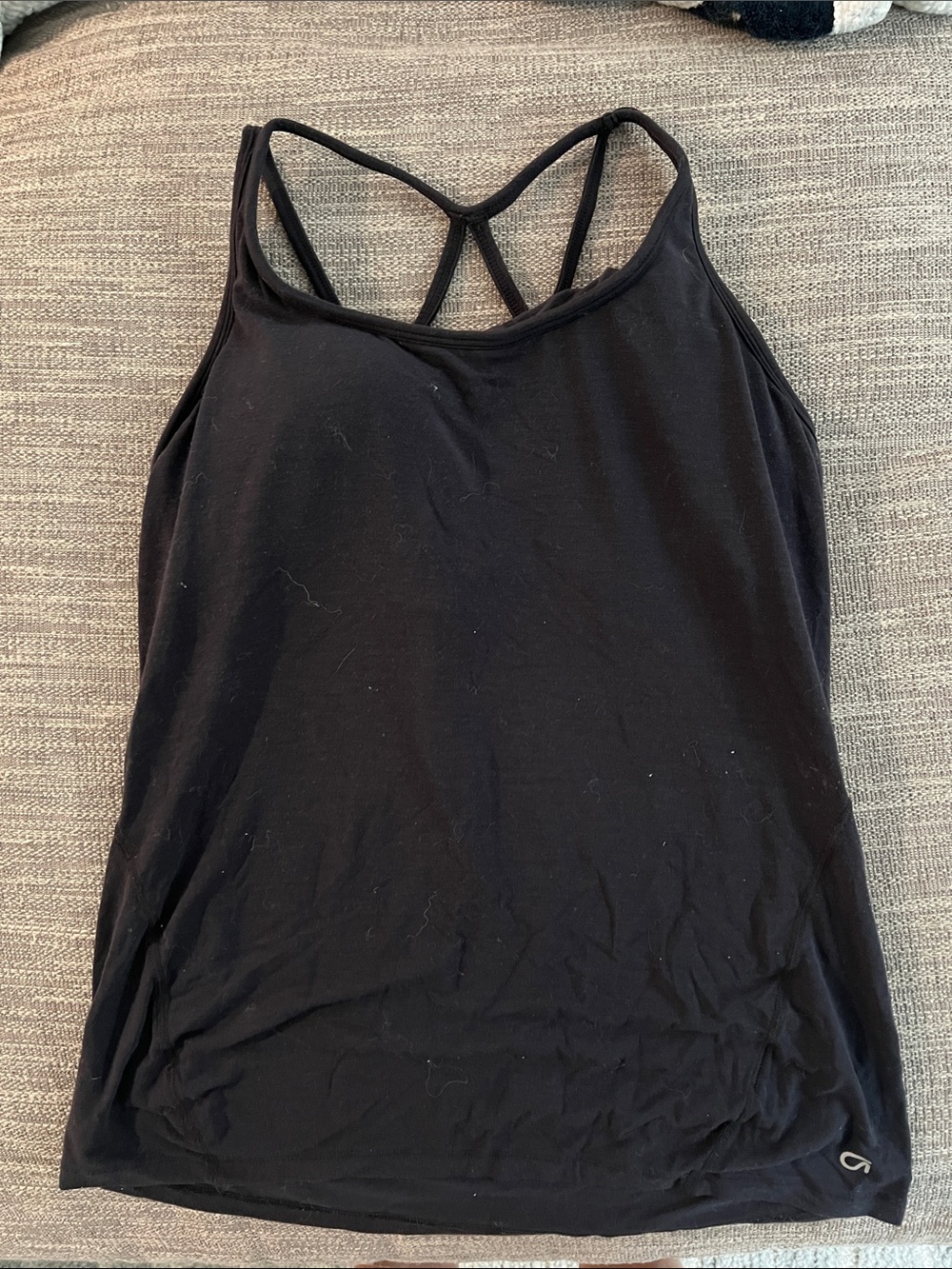 GAP Black Strappy Workout Tank Top with Crisscross Back